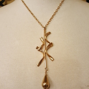 VTG NAPIER‎ GOLD BAR MODERNIST NECKLACE